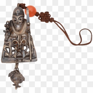 Antique Chinese Hat Ornament Immortal Deity With Shepherds - Bronze Sculpture, HD Png Download