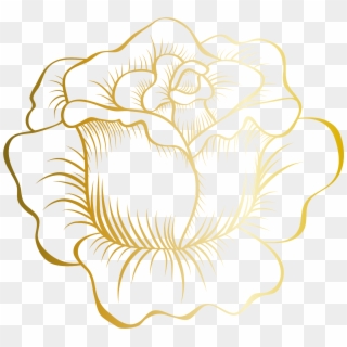 Butterfly Flowers, Gold Flowers, Flower Art, Flower - Gold Flower Clip Art, HD Png Download