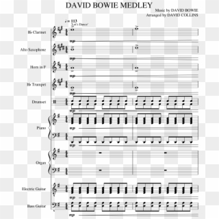 David Bowie Medley Sheet Music Composed By Music By - Partitura Para Teclado Musica Trem Bala, HD Png Download