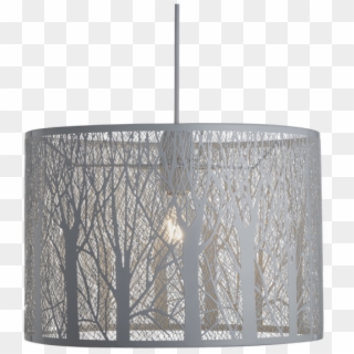 Easy Fit Metal Tree Shadow White Pendant Light Shade - Lampshade, HD Png Download