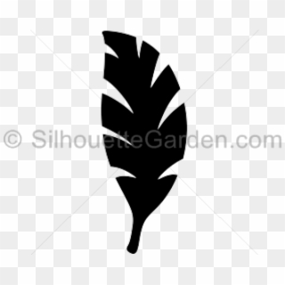 Silhouette Clipart Leaf - Palm Tree Leaf Silhouette, HD Png Download