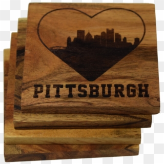 I Love Pittsburgh Pennsylvania Skyline Coasters Shop - Plywood, HD Png Download