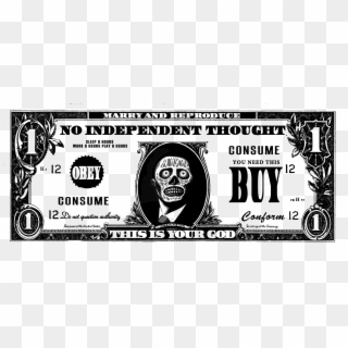 They Live Obey Horror Review - Dollar Bill, HD Png Download