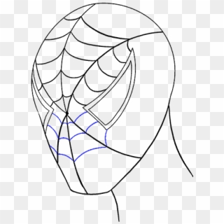Drawn Spider Man Spider Man's Face - Sketch, HD Png Download