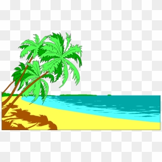 Beach Palm Tree Pictures - Beach In Desert Clipart, HD Png Download