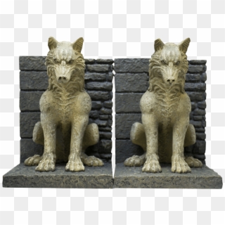 Direwolves-bookends - Game Of Thrones Wolf Statue, HD Png Download