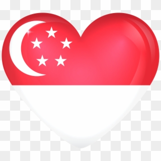Singapore Flag Heart Png, Transparent Png
