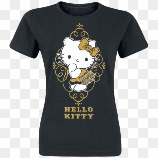 Hello Kitty Golden Ribbon Black T-shirt 357988 Zkooqmk - Linkin Park T Shirt, HD Png Download