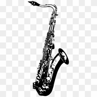 Saxophone Black And White, HD Png Download