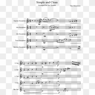 Simple And Clean For Sax Quintet Sheet Music For Soprano - Uncharted Theme Sheet Music, HD Png Download