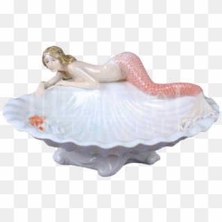 Clam Shell And Mermaid Tray - Figurine, HD Png Download