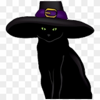 Halloween Black Cat Cartoon - Witches Black Cat, HD Png Download