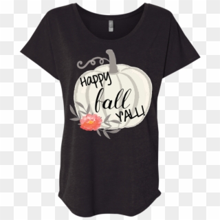 Happy Fall Y'all Watercolor Pumpkin Flowy Dolman Sleeve - T Shirt Daryl Dixon, HD Png Download