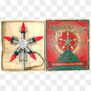 1920s Noma Lighted Metal Christmas Tree Star Topper - Emblem, HD Png Download