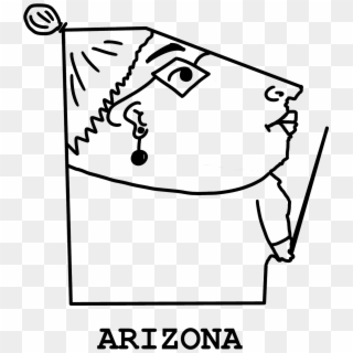 Funny Outline Map Of Arizona - Line Art, HD Png Download