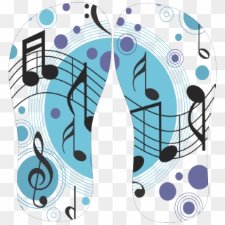 Chinelo Tipo Havaiana Nota Musical E Circulo Azul - Music Symbol, HD Png Download