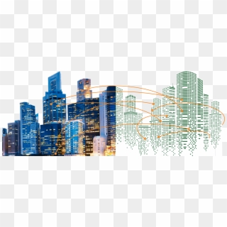 Smart City Digital Twin W Background - Commercial Building, HD Png Download