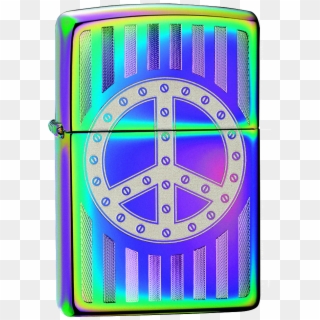 #29435 Rivet Peace Sign - Zippo Neo Chrome, HD Png Download
