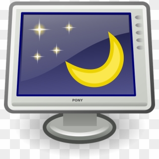 Screensaver Display Monitor Desktop Icon Moon - Computer Screen Lock Png, Transparent Png