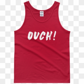 Chadouch Mockup Flat Front Red Original - Chad Ouch Tank Top, HD Png Download