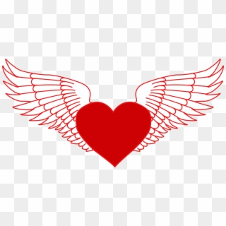 Drawing Heart Flight Organ - Heart With Wings Svg, HD Png Download
