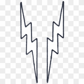 White Lightning Bolts 10″ Embroidered Reflective Patch - Lightning Bolt Black And White, HD Png Download