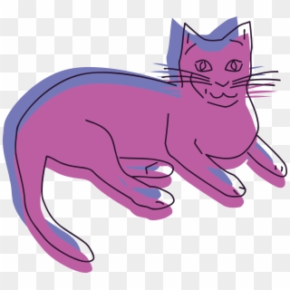 Cat Clipart Cute 13 878 Free Clipart Of A Purple - Purple Cat Png, Transparent Png