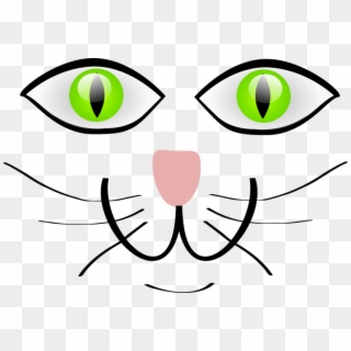 Face Transparent Cartoon Cat 6 Clipart - Cat Eyes Clip Art Black And White, HD Png Download