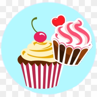 #cute #circle #blue #cupcake - Cute Cupcake Logo Png, Transparent Png