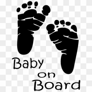 'baby On Board' - Blue Baby Foot Print, HD Png Download