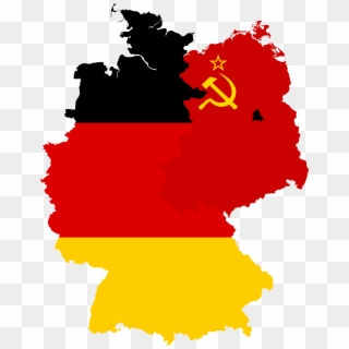 Flag Map Of West & Soviet-occupied Germany - Germany Map With Flag, HD Png Download