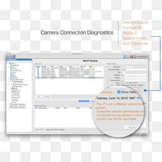 Camera Connection Diagnostics - Exacqvision Default Password, HD Png Download
