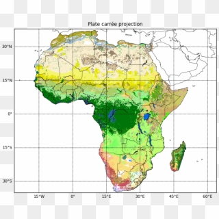 0, 0, 0]) Meridians = Np.arange(0, 360, 15) Map.drawmeridians(meridians, - Ecosystems In Africa, HD Png Download