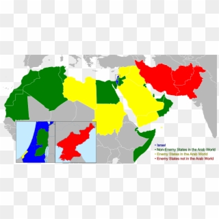 A Map Of Enemy States According To My Israeli Constitution - Arab World Map Blank, HD Png Download