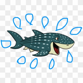 Splashed Whale Shark - Cartoon Sea Creatures, HD Png Download