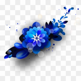 Ftestickers Watercolor Flowers Floralswag Blue - Blue Watercolor Flowers Png, Transparent Png