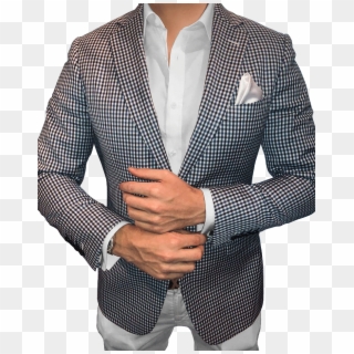 Blue And White Checkered Sports Coat Hamptons Edition - Formal Wear, HD Png Download