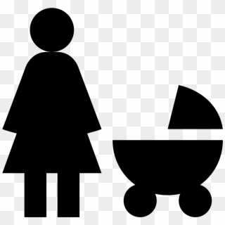 Baby Icons Icon Mother And Baby - Mom With Stroller Icon, HD Png Download