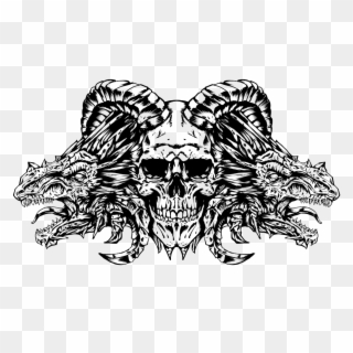 Dragon Priest Icon - Cool Demon Dragon Skull Drawing, HD Png Download