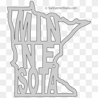 Minnesota Map Shape Text, Outline Scalable Vector Graphic - Outline Minnesota Clip Art, HD Png Download