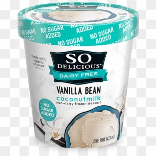 No Sugar Added Vanilla Bean Coconutmilk Frozen Dessert - So Delicious Coconut Ice Cream, HD Png Download