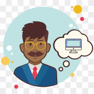 Man With Monitor Icon , Png Download - Cartoon, Transparent Png