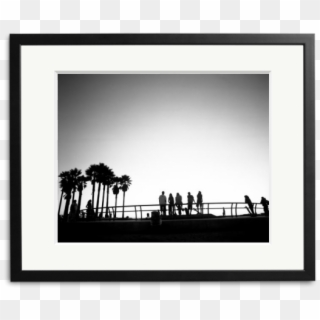 Skaters Taking A Break At Venice Beach Skate Park, - Silhouette, HD Png Download