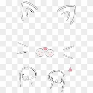 #snow #filter #instagram #cat #cute #kitty #pink #doodle - Cute Cat Filters Png, Transparent Png