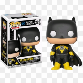 Dc Super Heroes Funko Pop Yellow Lantern Batman - Yellow Lantern Batman Funko Pop, HD Png Download