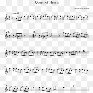 Queen Of Hearts Sheet Music Composed By Anoushiravan - Carnival In Venice Sheet Music, HD Png Download