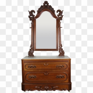 American Victorian Marble Top Dresser With Mirror C - Dresser, HD Png Download