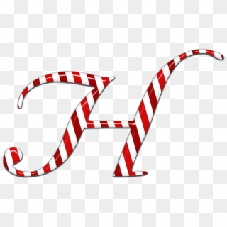 Alphabet H Letter Candycane Candy 1488196 - Calligraphy, HD Png Download