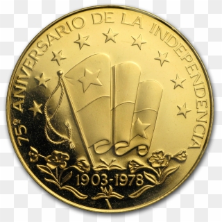 1978 Panama Proof Gold 75 Balboas 75th Anniv Of Independence - Gold Panda Coin, HD Png Download