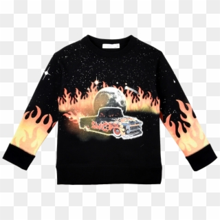 Stella Mccartney Kids Arlie Sweater Car Flames Eagle - Long-sleeved T-shirt, HD Png Download